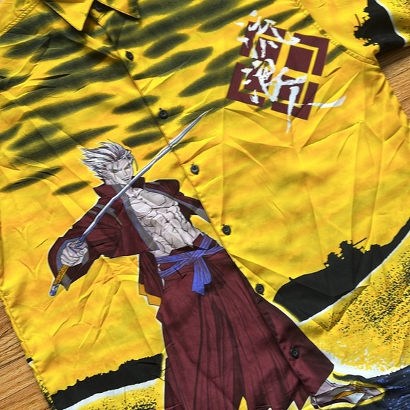 Vintage Exco Jeans Anime Samurai Shirt / AOP / Large / Y2K - Picture 2 of 8